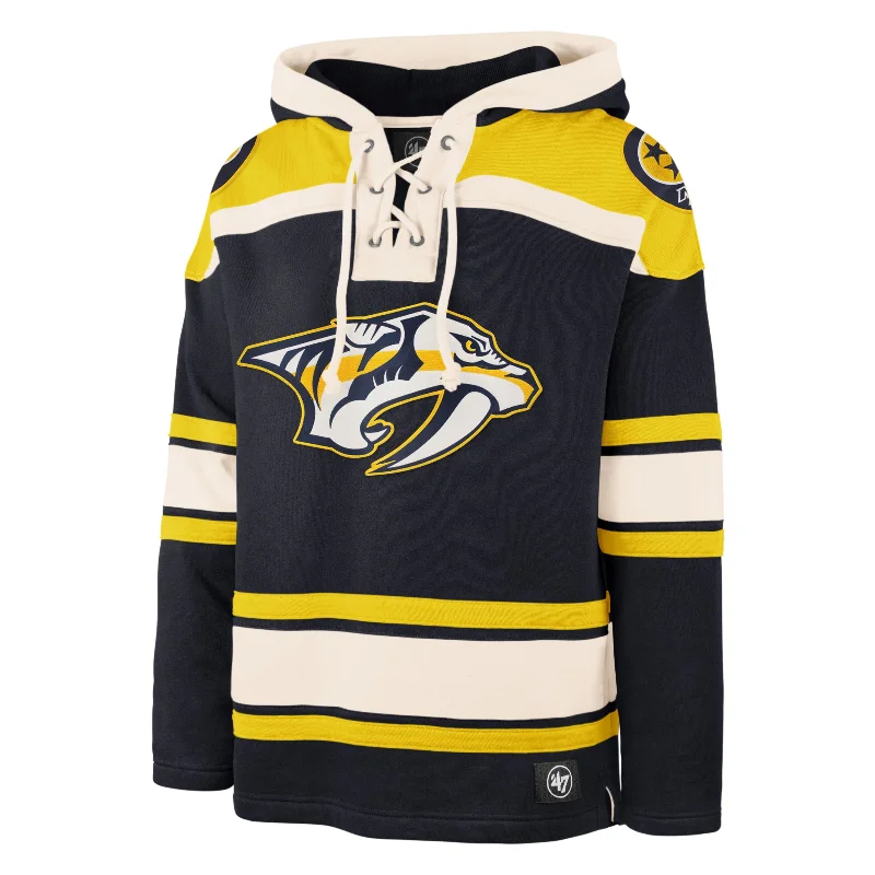 Zip - up men hoodie with multiple pockets for storage NASHVILLE PREDATORS SUPERIOR '47 LACER HOOD Zip - up men hoodie with multiple pockets for storage NASHVILLE PREDATORS SUPERIOR '47 LACER HOOD