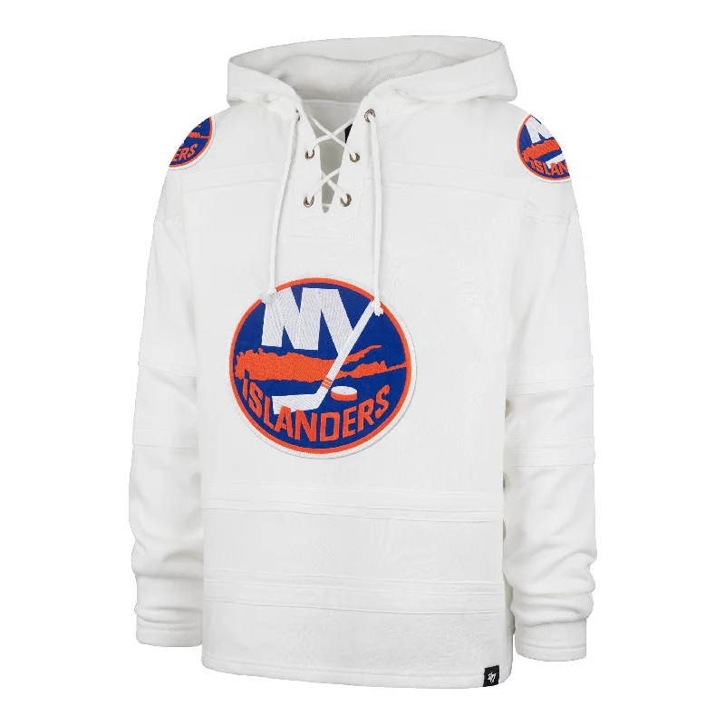Tech - friendly men hoodie with a built - in headphone jack NEW YORK ISLANDERS SUPERIOR '47 LACER HOOD Tech - friendly men hoodie with a built - in headphone jack NEW YORK ISLANDERS SUPERIOR '47 LACER HOOD