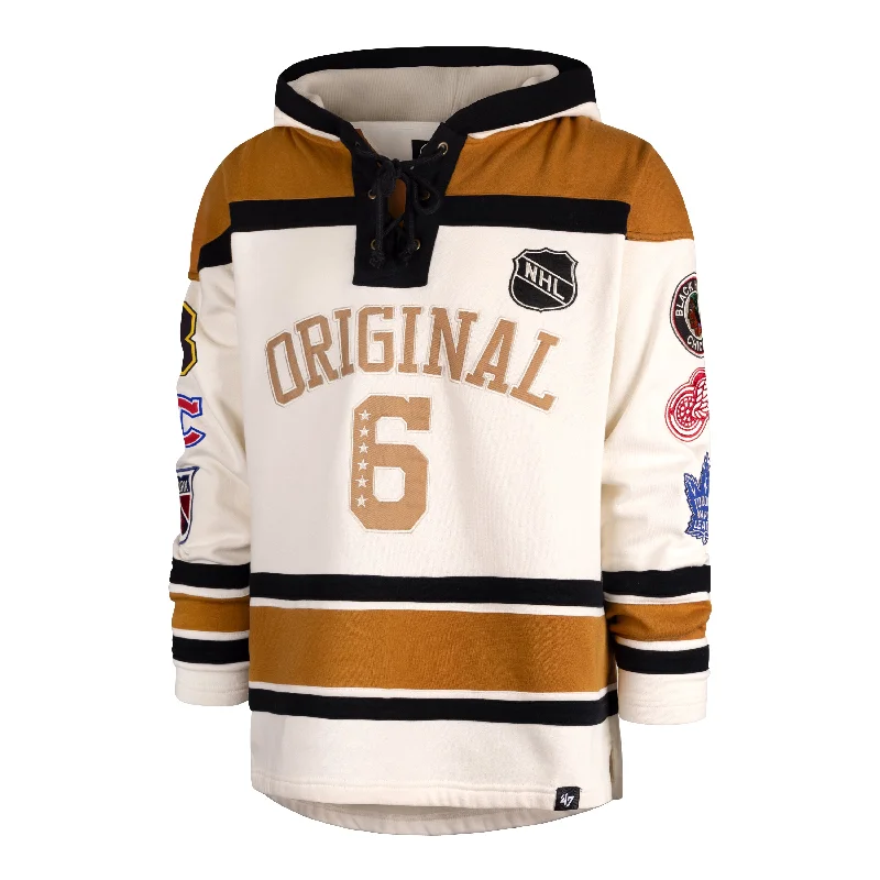Plus - size men hoodie with a roomy fit for comfort NHL VINTAGE ORIGINAL 6 CELLY SUPERIOR '47 LACER HOOD Plus - size men hoodie with a roomy fit for comfort NHL VINTAGE ORIGINAL 6 CELLY SUPERIOR '47 LACER HOOD