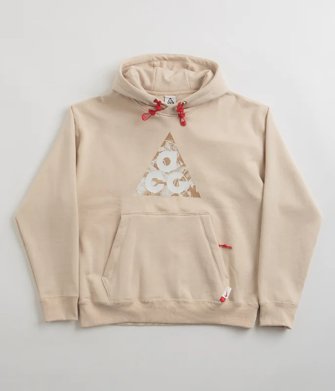 Solid - color men hoodie in trendy olive green Nike ACG CNY Hoodie - Sanddrift