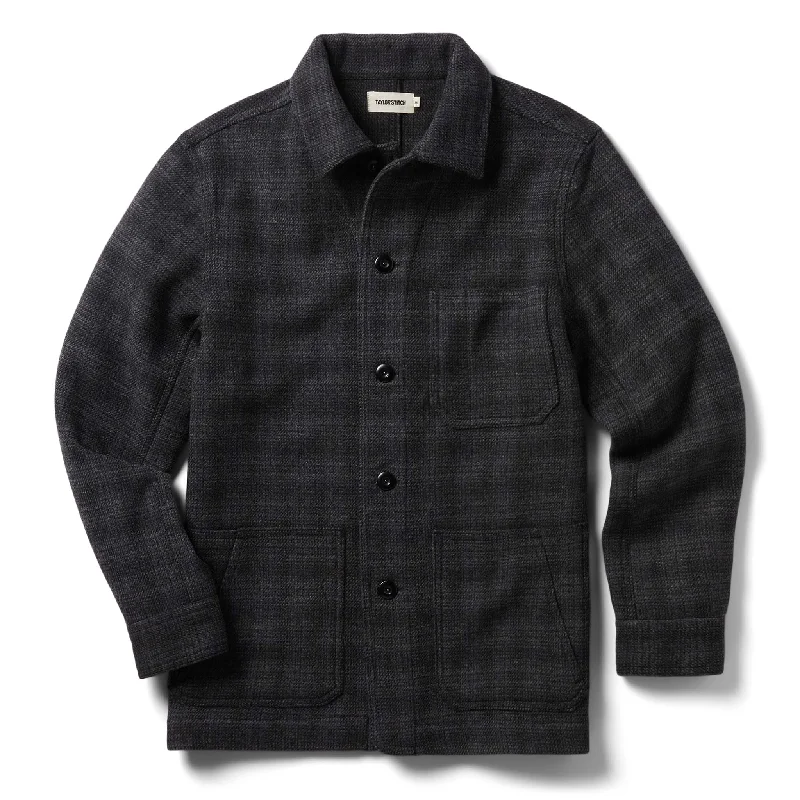 Men jackets with a built - in hood that can be stowed away when not in use The Ojai Jacket in Ash Plaid Wool Men jackets with a built - in hood that can be stowed away when not in use The Ojai Jacket in Ash Plaid Wool