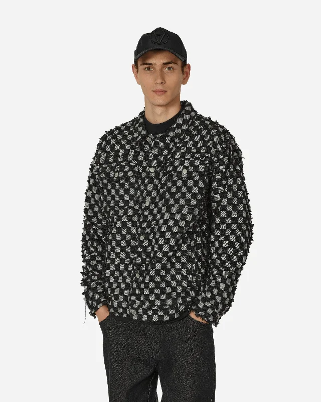 Down - filled men jackets in bright colors for winter fashion Curfew Checker Trucker Jacket Black Down - filled men jackets in bright colors for winter fashion Curfew Checker Trucker Jacket Black