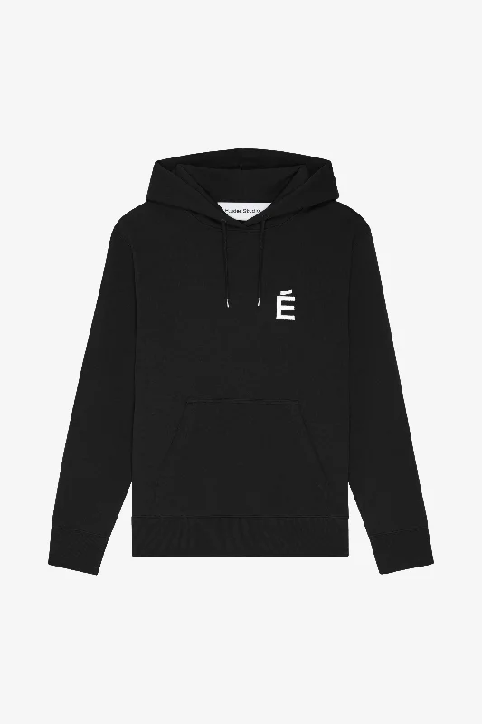 Luxury men hoodie made from cashmere - blend material REGULAR HOODIE É WHITE BLACK