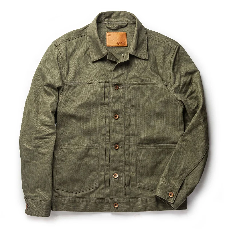 Plus - size men jackets with adjustable drawstrings for a comfortable fit The Ryder Jacket in Yoshiwa Mills Olive