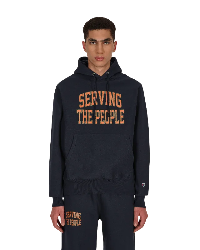 Plus - size men hoodie with a roomy fit for comfort Collegiate Hooded Sweatshirt Blue Plus - size men hoodie with a roomy fit for comfort Collegiate Hooded Sweatshirt Blue