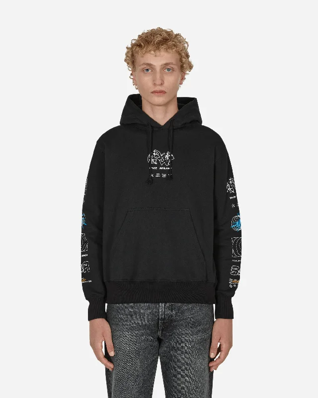 Slim - fit men hoodie to pair with skinny jeans Upcycled Hooded Sweatshirt Black