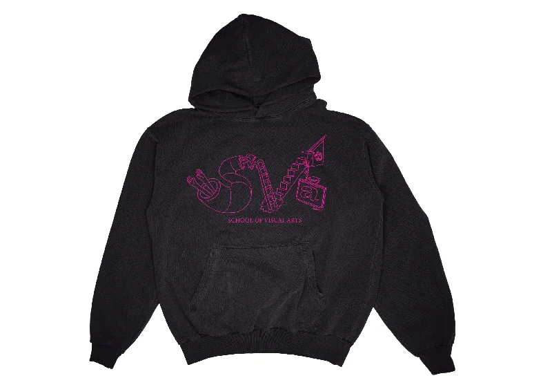 Graphic - printed men hoodie with anime motifs for otaku fans SVA x Mitchell Kwak Hoodie