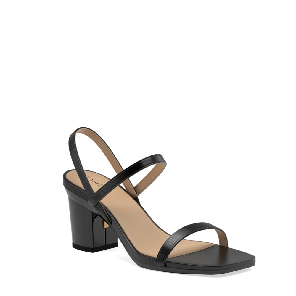 Women's Rhinestone - Embellished Open - Toe Sandals in Silver for a Glamorous Party Look The Miranda - Coal + Block Heel Kit 3 Coal-FINAL SALE