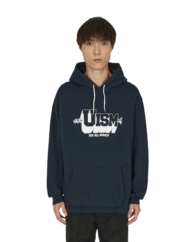 Plus - size men hoodie with a roomy fit for comfort Cut-Up Hooded Sweatshirt Navy