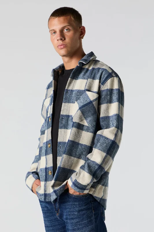 Men coats with a hooded design for added protection against the elements Plaid Shacket Men coats with a hooded design for added protection against the elements Plaid Shacket