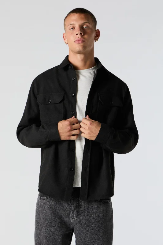 Slim - fit men coats in navy blue for a classic and sophisticated appearance Solid Shacket Slim - fit men coats in navy blue for a classic and sophisticated appearance Solid Shacket