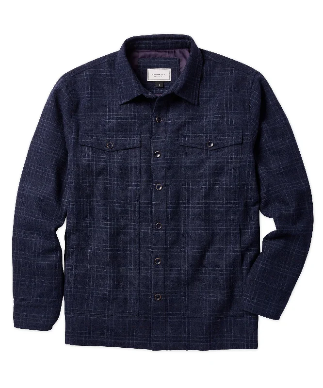 Men coats with a hooded design for added protection against the elements Windowpane Plaid Overshirt Men coats with a hooded design for added protection against the elements Windowpane Plaid Overshirt