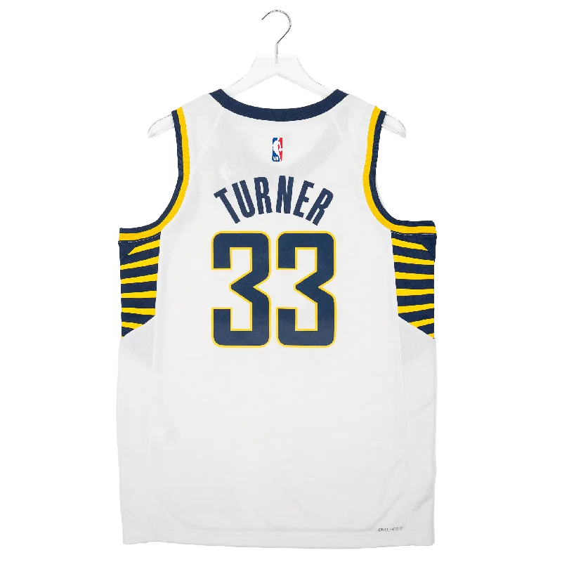 Men's Custom - Printed Baseball Jerseys with Player Names and Numbers for Personalized Style Adult Indiana Pacers #33 Myles Turner Association Swingman Jersey by Nike Men's Custom - Printed Baseball Jerseys with Player Names and Numbers for Personalized Style Adult Indiana Pacers #33 Myles Turner Association Swingman Jersey by Nike