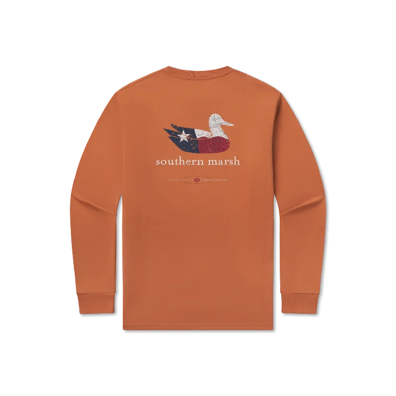 Men's oversized long sleeve graphic tees for a trendy streetwear look Authentic Heritage Tee - Texas - Long Sleeve Men's oversized long sleeve graphic tees for a trendy streetwear look Authentic Heritage Tee - Texas - Long Sleeve