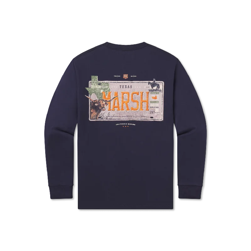 Men's button - front long sleeve Henley shirts with a casual charm Backroads Collection Tee - Texas - Long Sleeve Men's button - front long sleeve Henley shirts with a casual charm Backroads Collection Tee - Texas - Long Sleeve