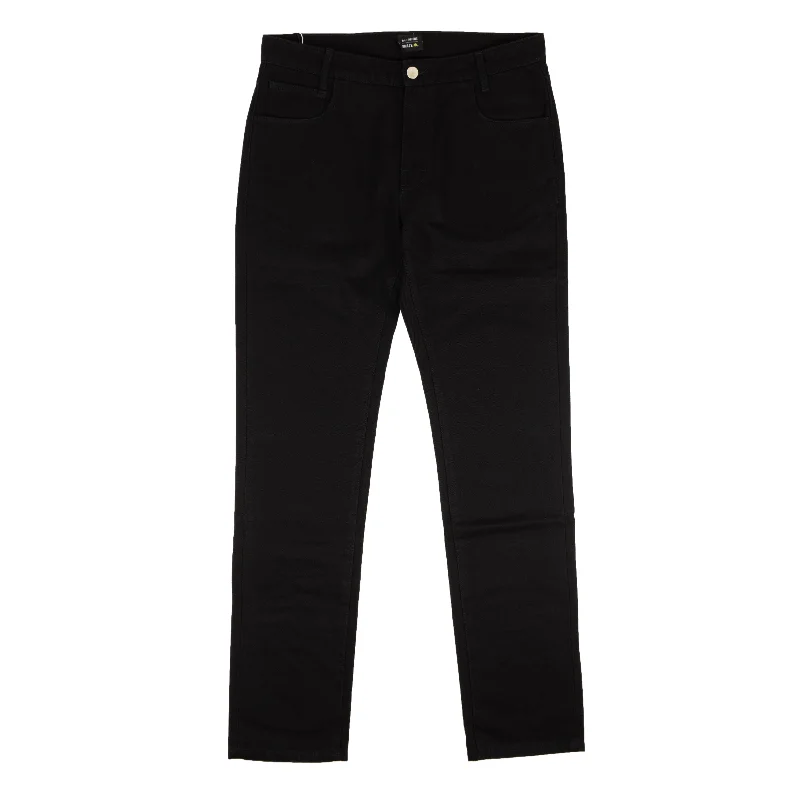 Men's Jeans with a Zip - Off Lower Leg for Convertible Style RAF SIMONS X Smiley Black Rear Logo Patch Jeans Men's Jeans with a Zip - Off Lower Leg for Convertible Style RAF SIMONS X Smiley Black Rear Logo Patch Jeans