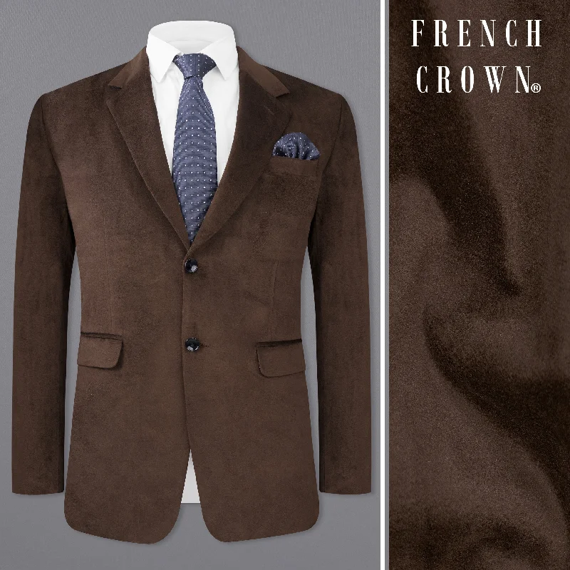 Men Blazers for Business Meetings in Dark Colors Men Blazers for Business Meetings in Dark Colors Bistre Brown Single Breasted Velvet Blazer Men Blazers for Business Meetings in Dark Colors Men Blazers for Business Meetings in Dark Colors Bistre Brown Single Breasted Velvet Blazer