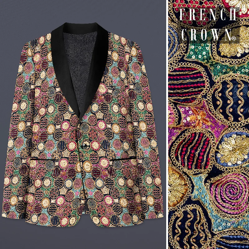 Men Blazers for Sporting Events in Team - Color - Inspired Styles Men Blazers for Sporting Events in Team - Color - Inspired Styles Black with Multicolor Heavy Embroidered Tuxedo Blazer Men Blazers for Sporting Events in Team - Color - Inspired Styles Men Blazers for Sporting Events in Team - Color - Inspired Styles Black with Multicolor Heavy Embroidered Tuxedo Blazer