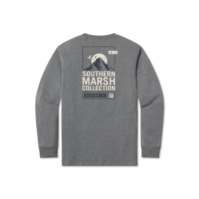Men's oversized long sleeve graphic tees for a trendy streetwear look Branding Collection Tee- Summit Poster- Long Sleeve