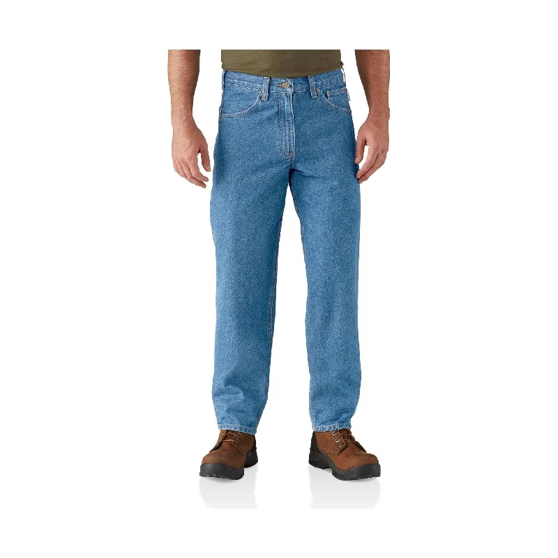 Men's Jeans with a Frayed Hem for a Casual and Effortless Style Carhartt Men's Relaxed-Fit Tapered-Leg Jean - Stonewash - ONLINE STORE CREDIT/EXC HANGE ONLY Men's Jeans with a Frayed Hem for a Casual and Effortless Style Carhartt Men's Relaxed-Fit Tapered-Leg Jean - Stonewash - ONLINE STORE CREDIT/EXC HANGE ONLY