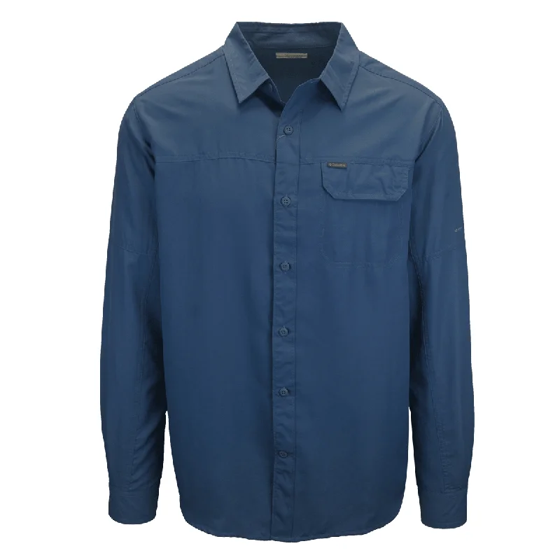 Men's long sleeve polo shirts with a contrast placket for added style Columbia Men's Azure Blue Smith Creek L/S Woven Shirt 461 Men's long sleeve polo shirts with a contrast placket for added style Columbia Men's Azure Blue Smith Creek L/S Woven Shirt 461
