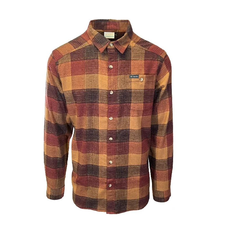 Men's long sleeve fleece - lined shirts for extreme cold weather Columbia Men's Dark Amber Multi Buffalo Check Shirt Cornell Woods Flannel (681) Men's long sleeve fleece - lined shirts for extreme cold weather Columbia Men's Dark Amber Multi Buffalo Check Shirt Cornell Woods Flannel (681)