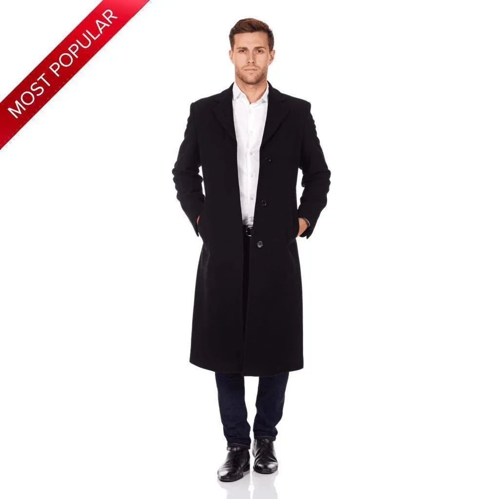 Men coats with a quick - drying feature for active lifestyles De La Creme MAN Wool & Cashmere Blend Covert Long Coat Men coats with a quick - drying feature for active lifestyles De La Creme MAN Wool & Cashmere Blend Covert Long Coat