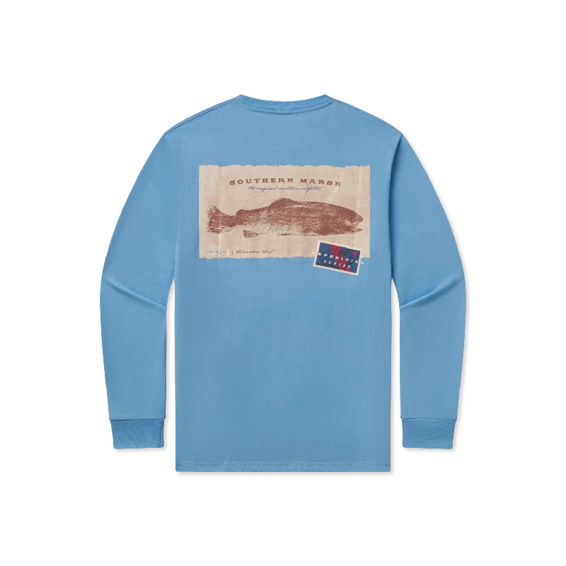 Men's printed long sleeve Hawaiian shirts for tropical getaways Expedition Series Tee - Rainbow Trout - Long Sleeve Men's printed long sleeve Hawaiian shirts for tropical getaways Expedition Series Tee - Rainbow Trout - Long Sleeve