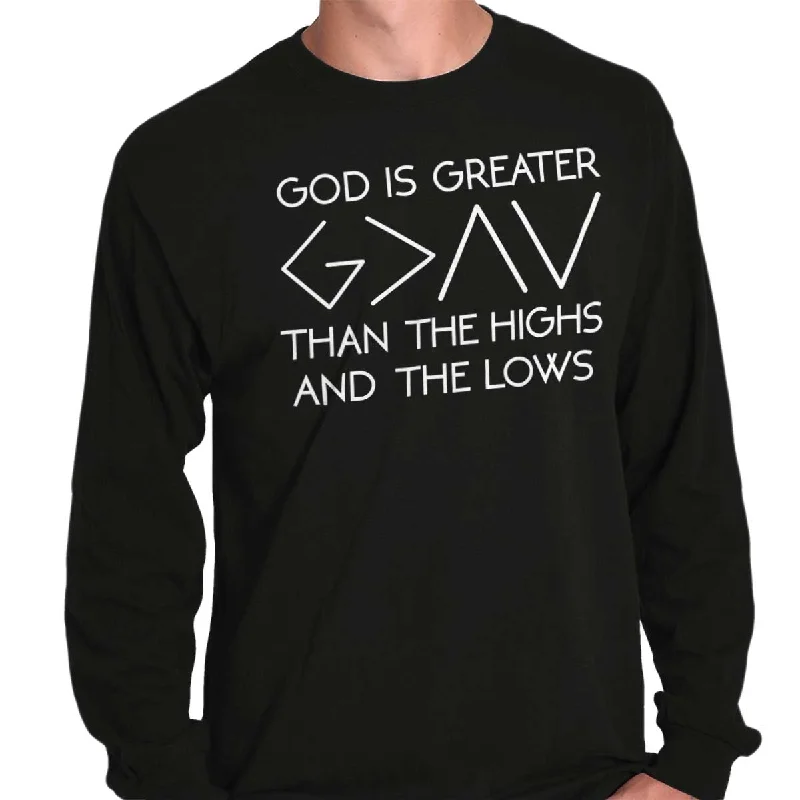 Men's stretch long sleeve denim shirts for a comfortable casual style God Is Greater Long Sleeve T Shirt Men's stretch long sleeve denim shirts for a comfortable casual style God Is Greater Long Sleeve T Shirt