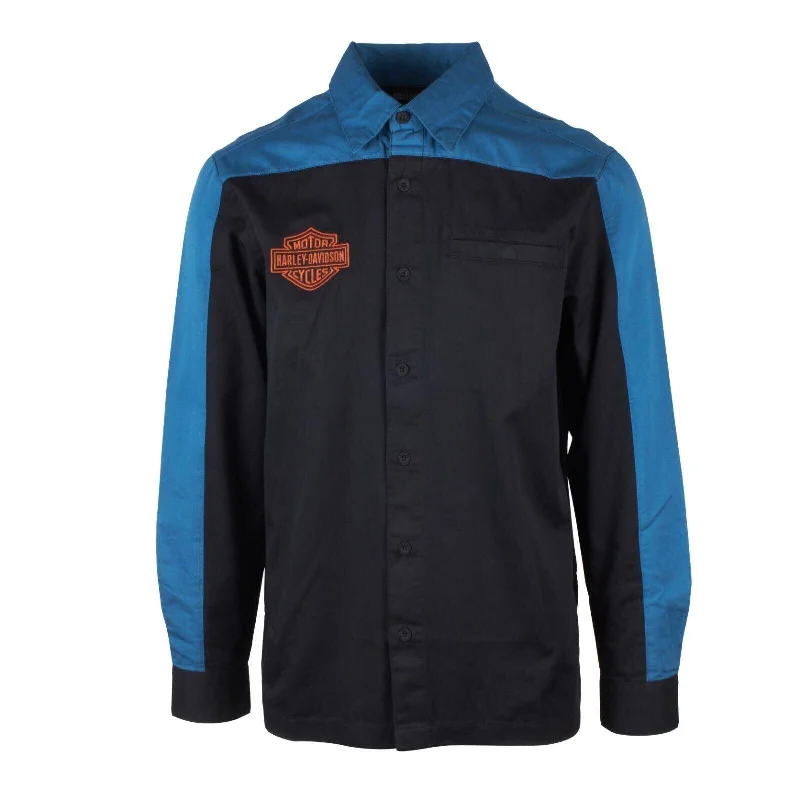 Men's lightweight long sleeve linen shirts for summer beach vacations Branded Men's Blue Black Tone Timeless Mechanic L/S Woven Shirt (S47) Men's lightweight long sleeve linen shirts for summer beach vacations Branded Men's Blue Black Tone Timeless Mechanic L/S Woven Shirt (S47)