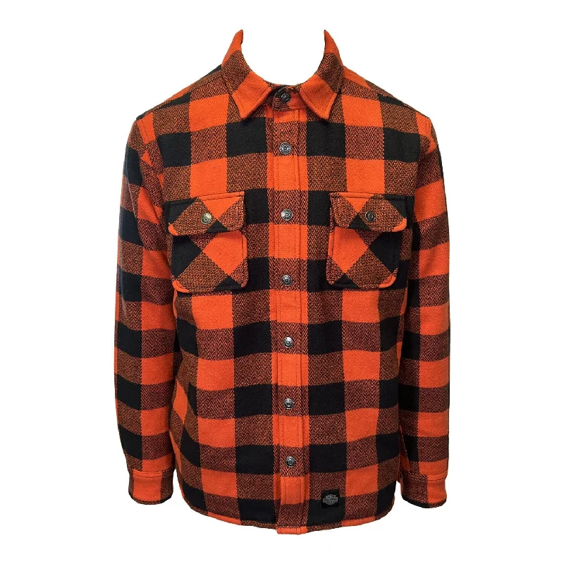 Men's long sleeve dress shirts with French cuffs for formal events Branded Men's Orange & Black Plaid Shirt Jacket Vintage L/S (S74) Men's long sleeve dress shirts with French cuffs for formal events Branded Men's Orange & Black Plaid Shirt Jacket Vintage L/S (S74)