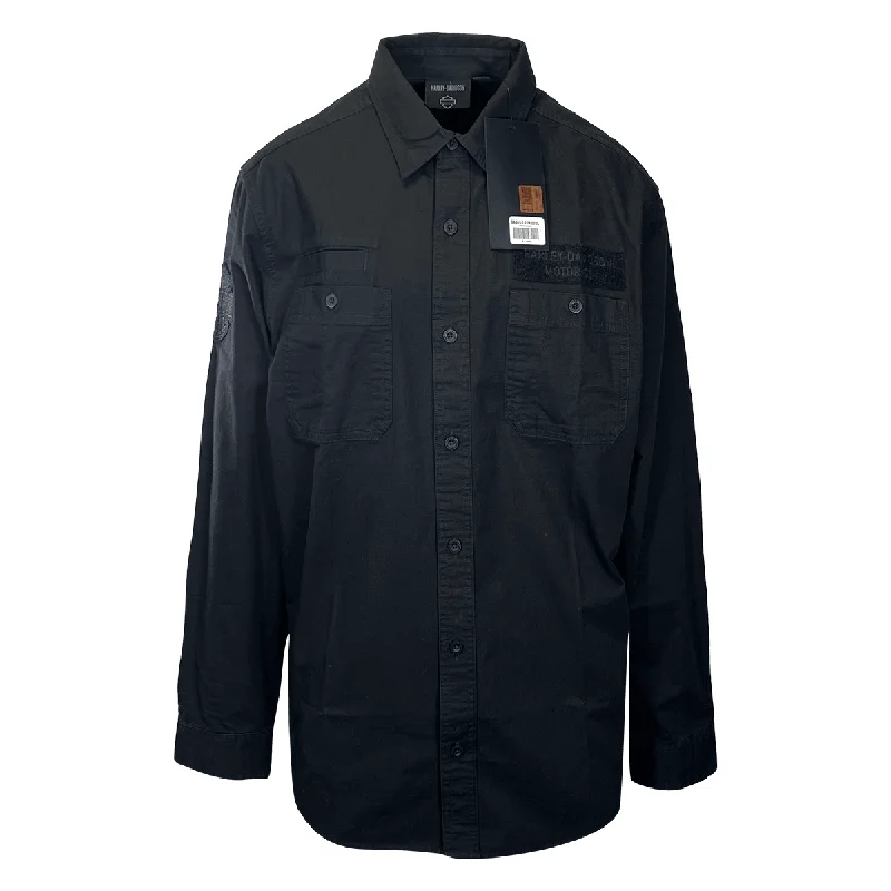 Men's stretch long sleeve denim shirts for a comfortable casual style Branded Men's Shirt Black Beauty Park Shirt L/S Woven (S64) Men's stretch long sleeve denim shirts for a comfortable casual style Branded Men's Shirt Black Beauty Park Shirt L/S Woven (S64)
