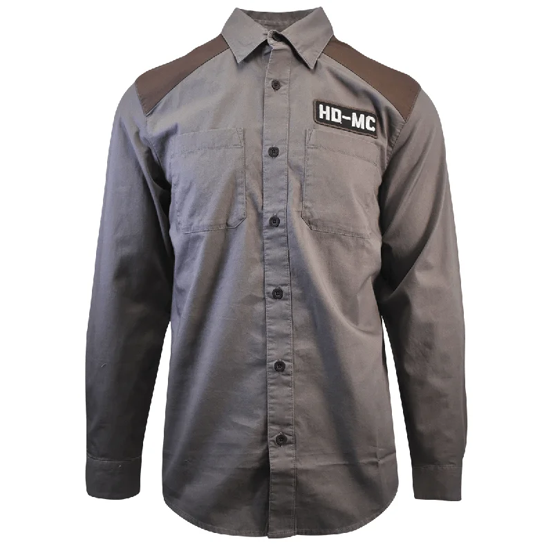 Men's long sleeve fleece - lined shirts for extreme cold weather Branded Men's Shirt Dark Grey HDMC Long Sleeve Woven (127) Men's long sleeve fleece - lined shirts for extreme cold weather Branded Men's Shirt Dark Grey HDMC Long Sleeve Woven (127)