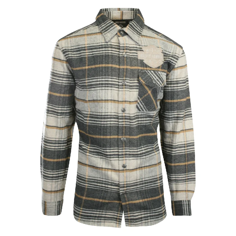 Men's thermal long sleeve base layer shirts for winter skiing Branded Men's Shirt Grey Plaid Bar & Shield Premium L/S (S62) Men's thermal long sleeve base layer shirts for winter skiing Branded Men's Shirt Grey Plaid Bar & Shield Premium L/S (S62)