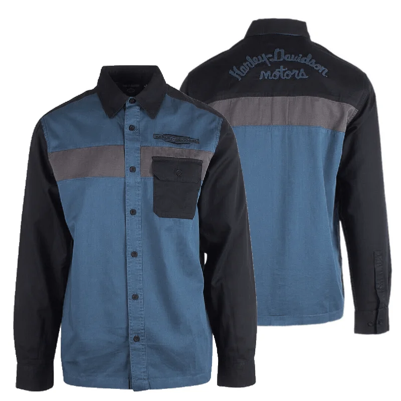Men's long sleeve flannel plaid shirts with a classic rustic look Branded Men's Timeless Mechanic Colorblock L/S Woven Shirt (S48) Men's long sleeve flannel plaid shirts with a classic rustic look Branded Men's Timeless Mechanic Colorblock L/S Woven Shirt (S48)