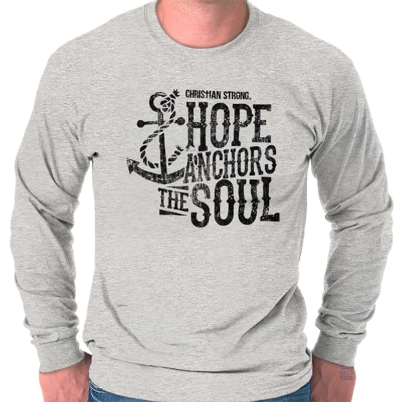 Men's moisture wicking long sleeve athletic shirts for running marathons Hope Anchors the Soul Long Sleeve T-Shirt Men's moisture wicking long sleeve athletic shirts for running marathons Hope Anchors the Soul Long Sleeve T-Shirt