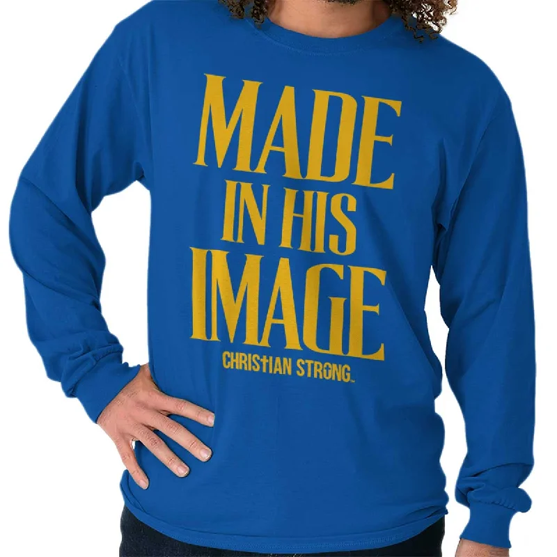Men's anti - wrinkle long sleeve travel shirts for hassle - free trips In his Image Long Sleeve T-Shirt Men's anti - wrinkle long sleeve travel shirts for hassle - free trips In his Image Long Sleeve T-Shirt
