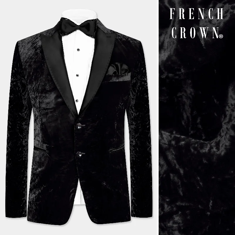 Cotton Men Blazers for Casual Office Wear Cotton Men Blazers for Casual Office Wear Jade Black Crushed Velvet Peak Collar Tuxedo Blazer Cotton Men Blazers for Casual Office Wear Cotton Men Blazers for Casual Office Wear Jade Black Crushed Velvet Peak Collar Tuxedo Blazer