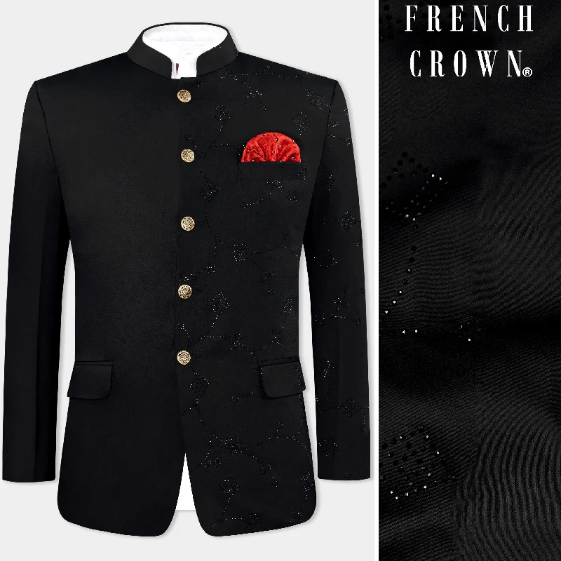 Wool Men Blazers in Classic Navy Wool Men Blazers in Classic Navy Jade Black Stone Work Wool Rich Bandhgala Designer Blazer Wool Men Blazers in Classic Navy Wool Men Blazers in Classic Navy Jade Black Stone Work Wool Rich Bandhgala Designer Blazer