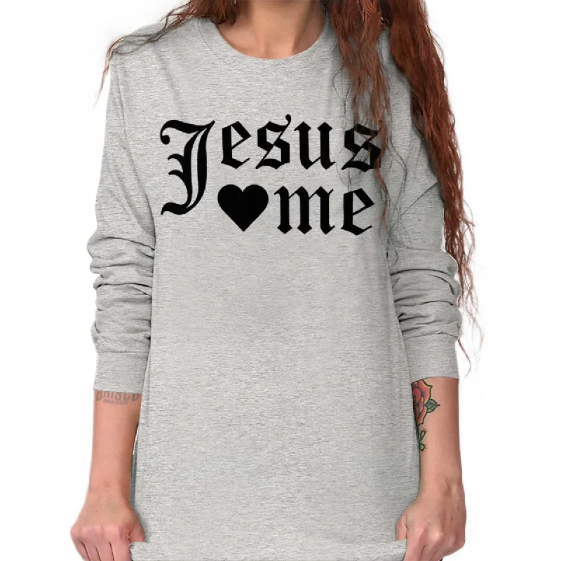 Men's stretch long sleeve denim shirts for a comfortable casual style Jesus Hearts Me Long Sleeve T-Shirt Men's stretch long sleeve denim shirts for a comfortable casual style Jesus Hearts Me Long Sleeve T-Shirt