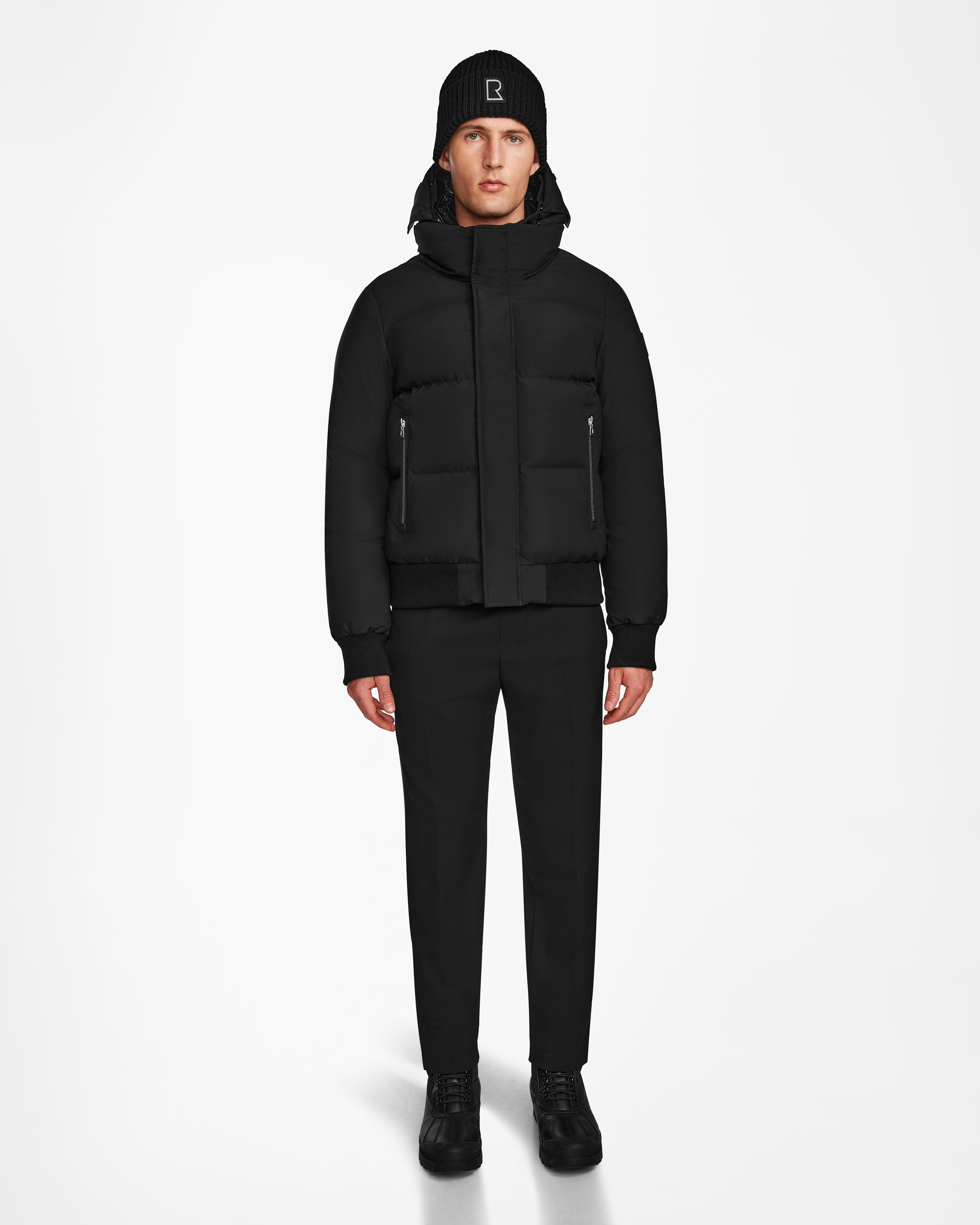 Men coats with a stand - up collar for a sleek and modern look JORDY - 9123513 Black M