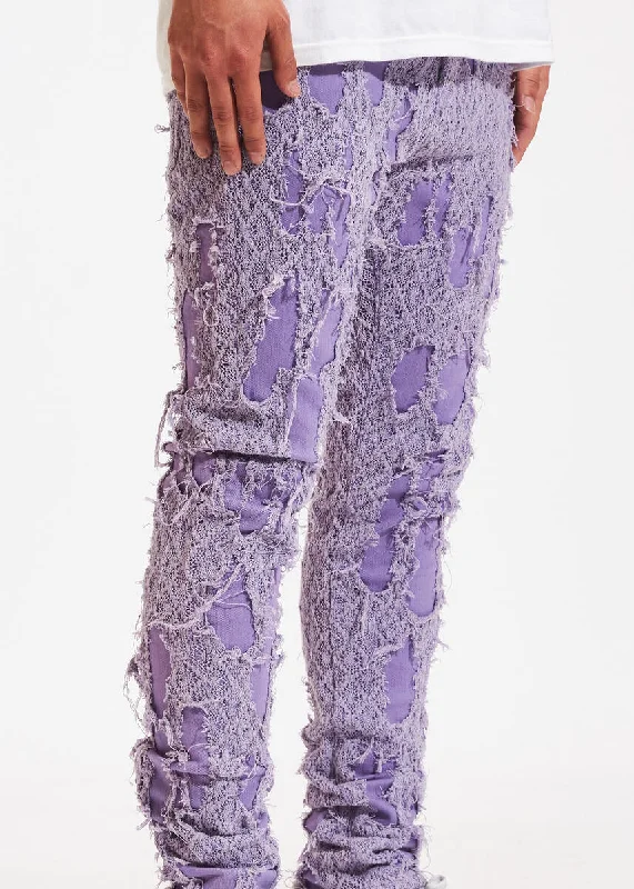 Men's Jeans with an Elastic Waistband for Ultimate Comfort KAI STACKED (PURPLE)