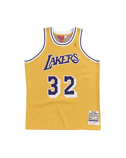 Men's Basketball Jerseys with Signature Player Logos for a Fan - Favorite Look Los Angeles Lakers CLOT X  Johnson Merino Knit Jersey