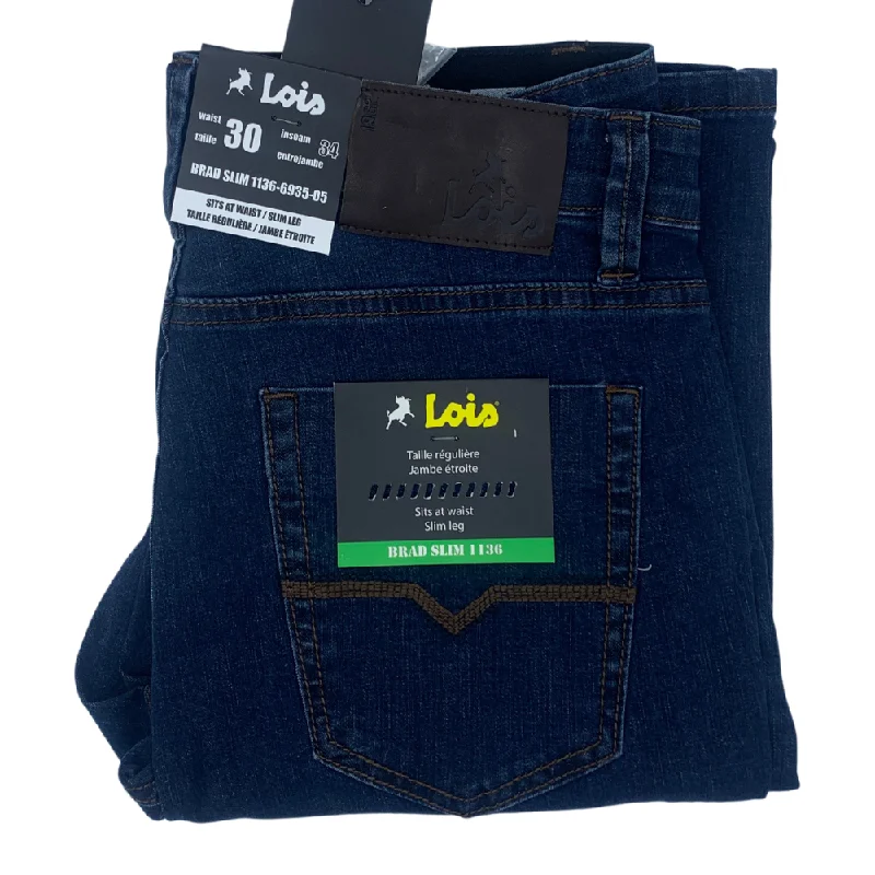 Plus Size Men's Relaxed Fit Jeans with a Tapered Leg for a Laid - Back Vibe Lois Brad Slim Jean - 1136-6935-05 Darkstone Plus Size Men's Relaxed Fit Jeans with a Tapered Leg for a Laid - Back Vibe Lois Brad Slim Jean - 1136-6935-05 Darkstone