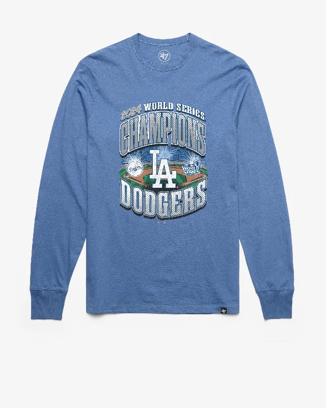 Men's long sleeve thermal shirts with thumbholes for extra warmth LOS ANGELES DODGERS 2024 WORLD SERIES CHAMPIONS '47 FRANKLIN LONG SLEEVE TEE Men's long sleeve thermal shirts with thumbholes for extra warmth LOS ANGELES DODGERS 2024 WORLD SERIES CHAMPIONS '47 FRANKLIN LONG SLEEVE TEE