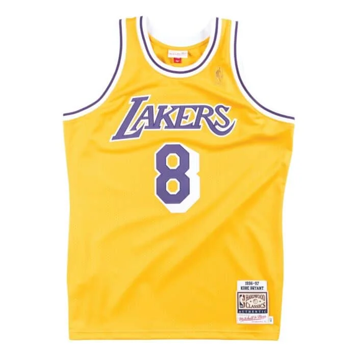 Men's Throwback Rugby Jerseys of Historic Matches and Teams for Rugby History Buffs LAKERS NBA AUTHENTIC HOME 1996 KOBE 8 JERSEY Men's Throwback Rugby Jerseys of Historic Matches and Teams for Rugby History Buffs LAKERS NBA AUTHENTIC HOME 1996 KOBE 8 JERSEY