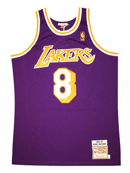 Men's Retro Hockey Jerseys with Classic Stripes and Logos for a Nostalgic Hockey Aesthetic LAKERS NBA AUTHENTIC 1996 KOBE 8 JERSEY Men's Retro Hockey Jerseys with Classic Stripes and Logos for a Nostalgic Hockey Aesthetic LAKERS NBA AUTHENTIC 1996 KOBE 8 JERSEY