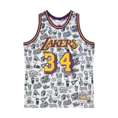 Men's Limited - Release American Football Jerseys of Rookie Stars for Early Adopters and Fans Los Angeles Lakers O'neal Doodle Swingman Jersey Men's Limited - Release American Football Jerseys of Rookie Stars for Early Adopters and Fans Los Angeles Lakers O'neal Doodle Swingman Jersey