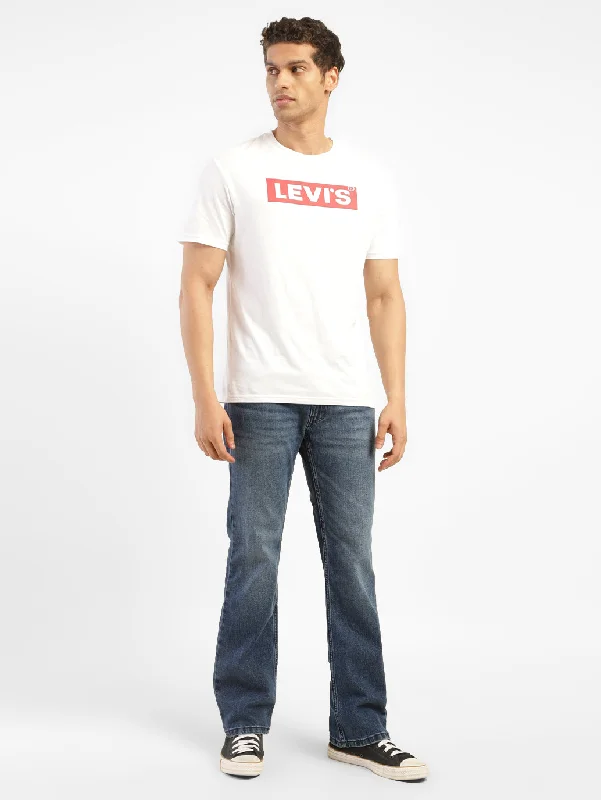 Men's High - Waisted Jeans in a Medium Wash for a Vintage - Style Revival Men's 527 Blue Slim Bootcut Fit Jeans Men's High - Waisted Jeans in a Medium Wash for a Vintage - Style Revival Men's 527 Blue Slim Bootcut Fit Jeans