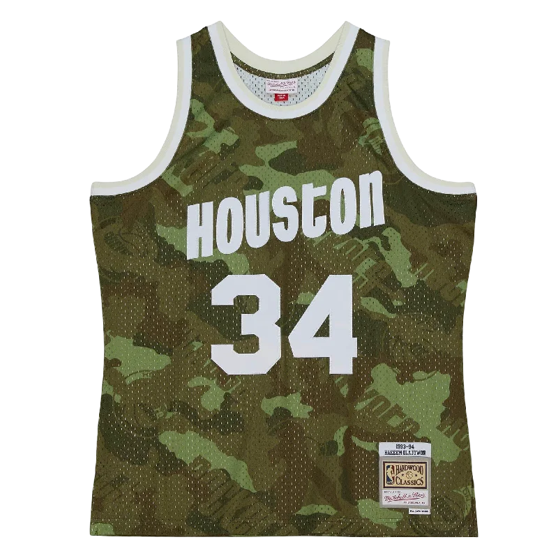 Men's Custom - Printed Baseball Jerseys with Player Names and Numbers for Personalized Style Men's Houston Rockets Mitchell & Ness Hakeem Olajuwon HWC Ghost Green Camo Swingman Jersey Men's Custom - Printed Baseball Jerseys with Player Names and Numbers for Personalized Style Men's Houston Rockets Mitchell & Ness Hakeem Olajuwon HWC Ghost Green Camo Swingman Jersey